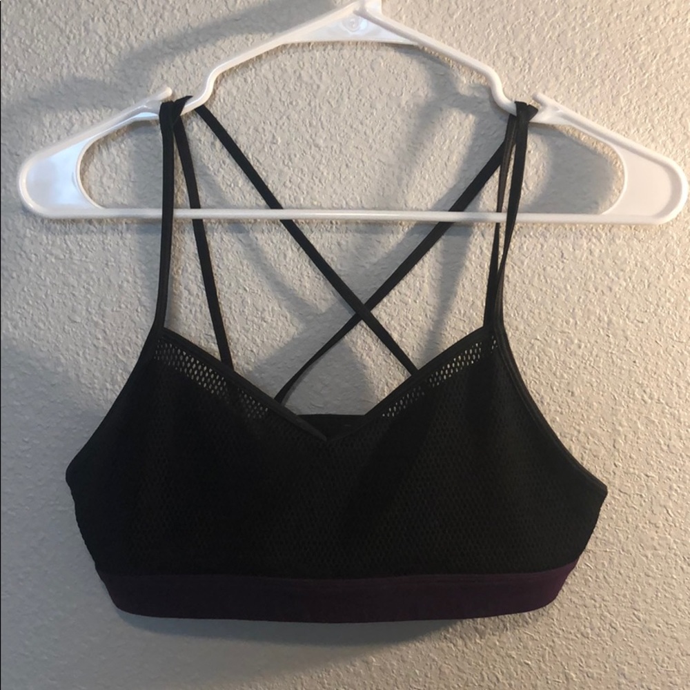 Alo Black and Plum Sports Bra
